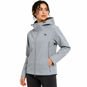 Chaqueta con capucha softshell para mujer de marca privada, abrigo con cremallera de alto rendimiento para exteriores, chaqueta personalizada para hombre, proveedor de ropa técnica urbana. - Product Image 1
