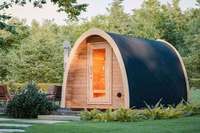 A-Frame Iglu-Sauna |   Natürliches Kiefernholz, Asphaltschindeldach & Glastür |   Für 4-6 Personen geeignet