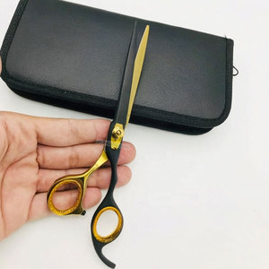 Ciseaux de coiffure professionnels en acier inoxydable 440C, ultra-affûtés, à lame droite, avec étui en cuir, pour salons de beauté et de coiffure - Product Image 2