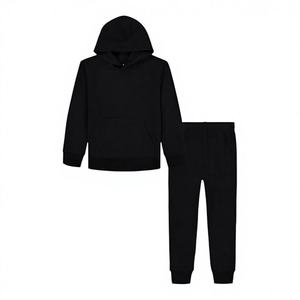 <b>Boys</b> Core Jog Set 3pc Breathable Hooded Casual Solid Polyester/Cotton Elastic Waist Patchwork Full Length Drawstring Tracksuits - Product Image 4