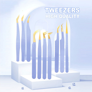 Pinzas para Extensión de Pestañas de Acero Inoxidable Antiestáticas de Alta Precisión con Puntas de Fibra, Suministro de Fábrica - Product Image 4