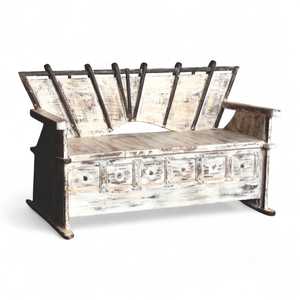 Bancs en bois de style vintage indien, bancs en bois durables, meubles de maison, décoration vintage à combiner - MOQ 1 conteneur seulement - Product Image 6