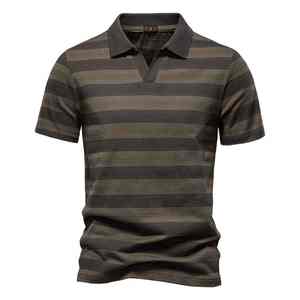 Camisa Polo Personalizada para Hombre, 100% Algodón Piqué, Corte Ajustado Informal, Cuello a Rayas, Manga Corta, Ropa de Moda de Temporada - Product Image 4