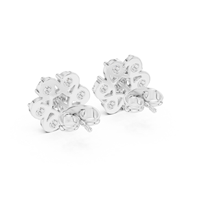 Luxury <b>Silver</b> Heart Lab Grown Diamond Floral <b>Stud</b> Earrings Trendy Women's Fine Jewelry for Wedding Engagement Party Gift - Product Image 3