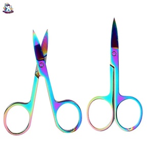 Ciseaux à cuticules Ryzer Studio Rainbow en acier inoxydable, pointe fine, manche rond, avec étui en cuir, pour la manucure à domicile et les outils de beauté - Product Image 6