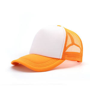 <b>Flat</b> brim trucker <b>hats</b> with mesh back construction custom embroidery printing woven patches and wholesale headwear production - Product Image 5