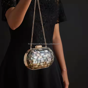 กระเป๋าคลัทช์ทำมือประดับมุกคุณภาพสูง ปรับแต่งได้ กระเป๋าถือมุกธรรมชาติ ใช้ได้ทุกวัน แฟชั่นวินเทจสำหรับสุภาพสตรี งานฝีมือ - Product Image 2
