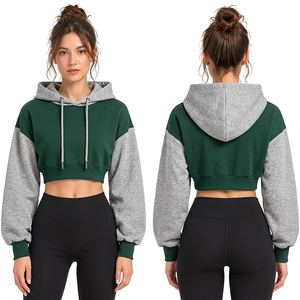 Fabricant de sweats à capuche courts pour femmes, fournisseur de vêtements en gros, vêtements à marque privée - Product Image 6