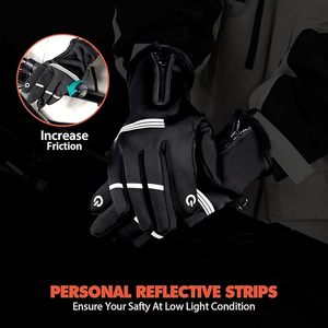 Guantes de Ciclismo de Invierno - Guantes de Bicicleta de Montaña con Pantalla Táctil, Resistentes al Viento, Cálidos y Antideslizantes para Correr, Conducir, Hacer Senderismo y Esquiar - Product Image 3