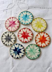 Sous-verres artisanaux élégants en os incrusté, couleur et taille personnalisables, durables pour la maison, la salle à manger, le salon et le bar - Product Image 5