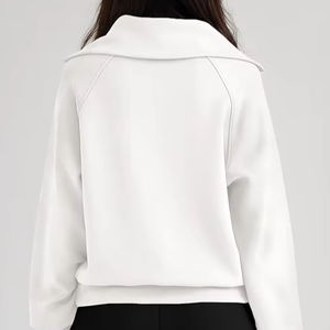 Sudaderas con media cremallera para mujer, estilo único, transpirables, en el mejor material, ligeras, de manga larga, de color sólido. - Product Image 3