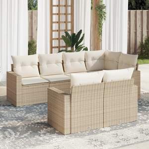 Ensemble de 7 canapés de patio blanc crème et beige pour jardin - Product Image 1