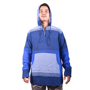 เสื้อฮู้ดดีไซน์สีน้ำเงิน ผลิตจากผ้าฝ้าย 100% - Product Image 1