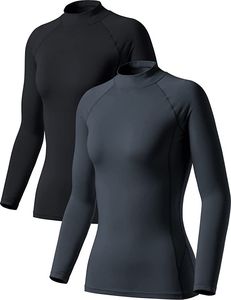 Women Yoga 2-Piece Set Long Sleeve Tee Crop <b>Top</b> Fitness Workout Activewear <b>Layering</b> Sportswear Anti-UV Spandex/Polyester - Product Image 3