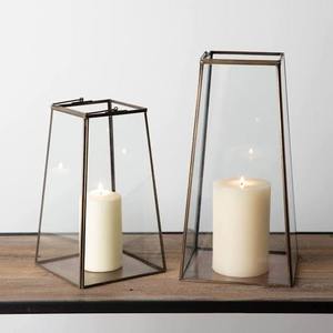 Juego de Faroles de Vidrio Marroquí para Uso en Interiores y Exteriores, Forma Cuadrada Geométrica, Decoración para el Hogar - Product Image 4