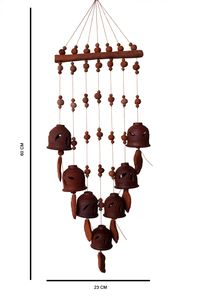 Campana de Viento Decorativa de Terracota Hecha a Mano con Diseño Moderno para Decoración de Exteriores, Balcones y Patios, Bengala Occidental - Product Image 2