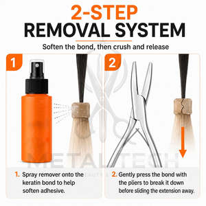 Pince de retrait d'extensions capillaires en acier inoxydable de qualité supérieure, professionnelle, avec poignée antidérapante, kit d'outils de salon pour micro-anneaux - Product Image 4