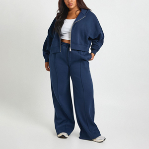 Conjunto de ropa de viaje para mujer estilo aeropuerto con cremallera extragrande, precio de fábrica, logotipo personalizado, venta al por mayor - Product Image 6