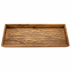 Plateau à chaussures en bois de pin naturel écologique avec poignées, finition gris délavé, pour rangement de chaussures et de produits divers, idéal pour la salle d'entrée - Vente en gros usine - Product Image 2