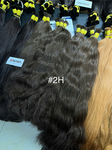 Precio de Fábrica, Cabello Humano Real al Por Mayor, Ondulado Natural, Colores Oscuros Platino, Extensiones de Cabello Humano Vietnamita 100% de Alta Calidad - Product Image 3