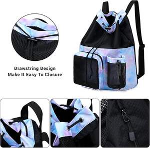Mochila Grande de Malla de Nailon con Cordón y Bolsa para Zapatos, 30-40L, Impermeable, para Natación, Gimnasio, Yoga, Playa y Viajes - Product Image 2
