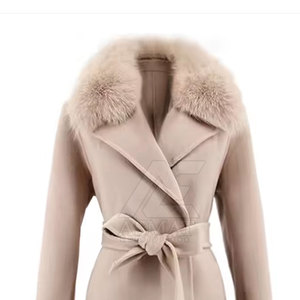 Manteau long en laine pour femme, doux et chaud, vêtement d'extérieur d'hiver, vêtements de mode haut de gamme, fournisseur d'usine en gros, décontracté - Product Image 5