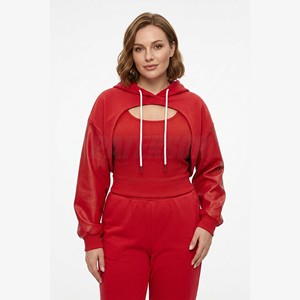 Hoodie personnalisé 420 g/m² en coton et polyester molletonné, coupe courte pour marques streetwear, manches ajustées - Product Image 4