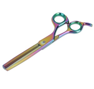 Tijeras de peluquero con mango de acero inoxidable, hoja recta afilada para cortar y entresacar el cabello, para hombres y mujeres, para salones de belleza - Product Image 1