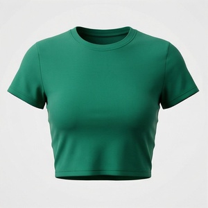 Camiseta Deportiva Corta Personalizada para Mujer, Estilo Veraniego, Ajustada, Deportiva, Lisa, para Mujer - Product Image 1