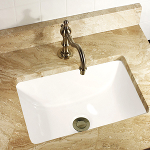 Lavabo Rettangolare da Incasso in Ceramica Bianca per Progetti Alberghieri - Product Image 5