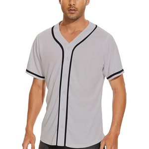 Retro Grey Custom <b>Baseball</b> Jersey Blank Breathable Polyester Mesh Sportswear for Streetwear and Athletic Teams - Product Image 3
