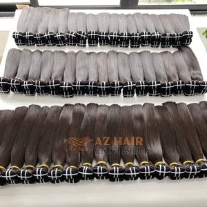 Extensions de cheveux vietnamiens en gros 100% naturels humains noirs Grade 12A Remy lisses double trame alignées cuticules vierges - Product Image 3