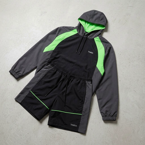 Veste coupe-vent en nylon léger et imperméable personnalisée |   Ensemble short et sweat à capuche, jogging, ensemble de survêtement d'été - Product Image 1