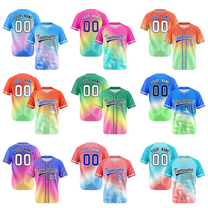 Maillot de baseball personnalisé avec logo, sérigraphié, 100 % polyester, respirant, anti-UV, évacuant l'humidité, séchage rapide, col en V, tenue d'équipe - Product Image 6