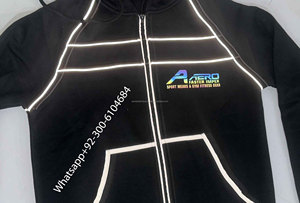 AERO Sweat à capuche unisexe personnalisé noir réfléchissant respirant en polaire avec cordon de serrage, survêtement sportif, vêtement d'hiver avec poche avant discrète - Product Image 5