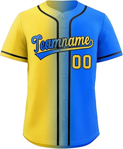 Ventes en gros de maillots de baseball de haute qualité, maillots brodés sublimés, maillots de softball jaunes et verts - Product Image 3