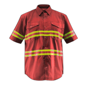 Chemises de travail à manches courtes de qualité supérieure Vêtements de sécurité réfléchissants haute visibilité haute visibilité Marron moyen Taille moyenne - Product Image 1