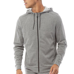 Sudadera con capucha extragrande personalizada de invierno con cremallera, forro polar, antipilling, de poliéster/algodón, estilo urbano, para hombre, OEM - Product Image 1