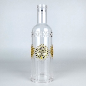 Carafe décorative en plastique acrylique avec fleurs dorées - Product Image 4