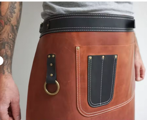 High Quality Custom Logo Printed Genuine <b>Leather</b> Bib Handmade Heat Resistance Kitchen <b>Tool</b> Bottle Waist for Salon Barbeque <b>Work</b> - Product Image 4