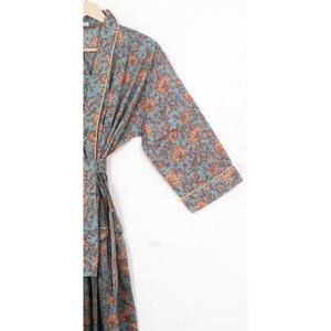 Robe Kimono Longue en Coton Grande Taille à Col en V, Sexy et Respirante, à Manches Imprimées Numériquement, Motif Floral, Robe de Nuit d'Été, Robe de Demoiselle d'Honneur - Product Image 4