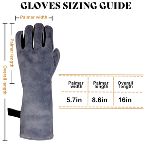 Gants de soudage en cuir ignifuges personnalisables avec logo et tailles, protection des mains, évacuation de l'humidité, absorption des chocs - Product Image 3