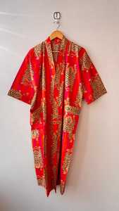 ชุดคลุมกิโมโนผ้าฝ้ายพิมพ์ลายซาฟารีสำหรับผู้หญิง แบบพันรอบตัว ฤดูร้อน/ฤดูใบไม้ผลิ ทำมือ แห้งเร็ว ระบายอากาศได้ดี เสื้อคลุมใส่ในบ้าน ลายชนเผ่า ทำมือ - Product Image 2