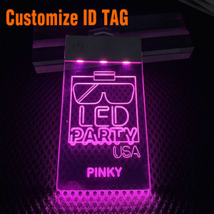 ID Tag Custom Premium <b>Rechargeable</b> <b>LED</b> <b>Light</b> Up Acrylic ID Tag with Logo for Employee Staff Corporate Event OEM Factory - Product Image 1