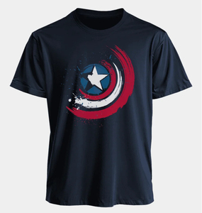 Premium Mens Graphic Print T Shirt Casual Short Sleeve Cotton Tee Featuring Bold <b>Star</b> Shield Inspired <b>Design</b> Modern Streetwear - Product Image 3