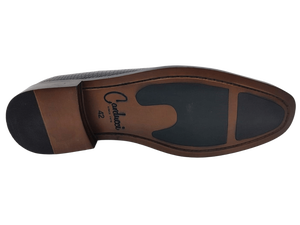 Chaussures Richelieu pour hommes en cuir de vachette noir effet lézard, à bout pointu, à lacets, motif uni, toutes saisons, style bureau et professionnel - Product Image 2