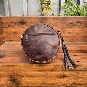 กระเป๋าทรงกลมหนังสำหรับโรงอาหารมีซิป, กระเป๋าหนังแฟชั่นทำจากหนังขนสัตว์สไตล์หรูหราแบบใหม่ - Product Image 6