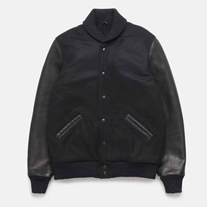 Vêtements décontractés d'hiver, veste de baseball personnalisée de haute qualité en chenille brodée avec manches en cuir, patchs, veste bomber, veste letterman - Product Image 1