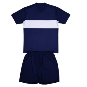 Ensemble de maillot de football pour homme à col en V avec rayures blanches et short noir, polyester respirant, coupe classique, toutes saisons - Product Image 5