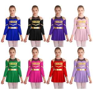Uniforme de Animadoras para Niñas de 6 a 16 Años, Traje de Baile de Manga Larga de Poliéster para Fiestas Temáticas, Eventos Deportivos, Juegos y Competiciones - Product Image 6
